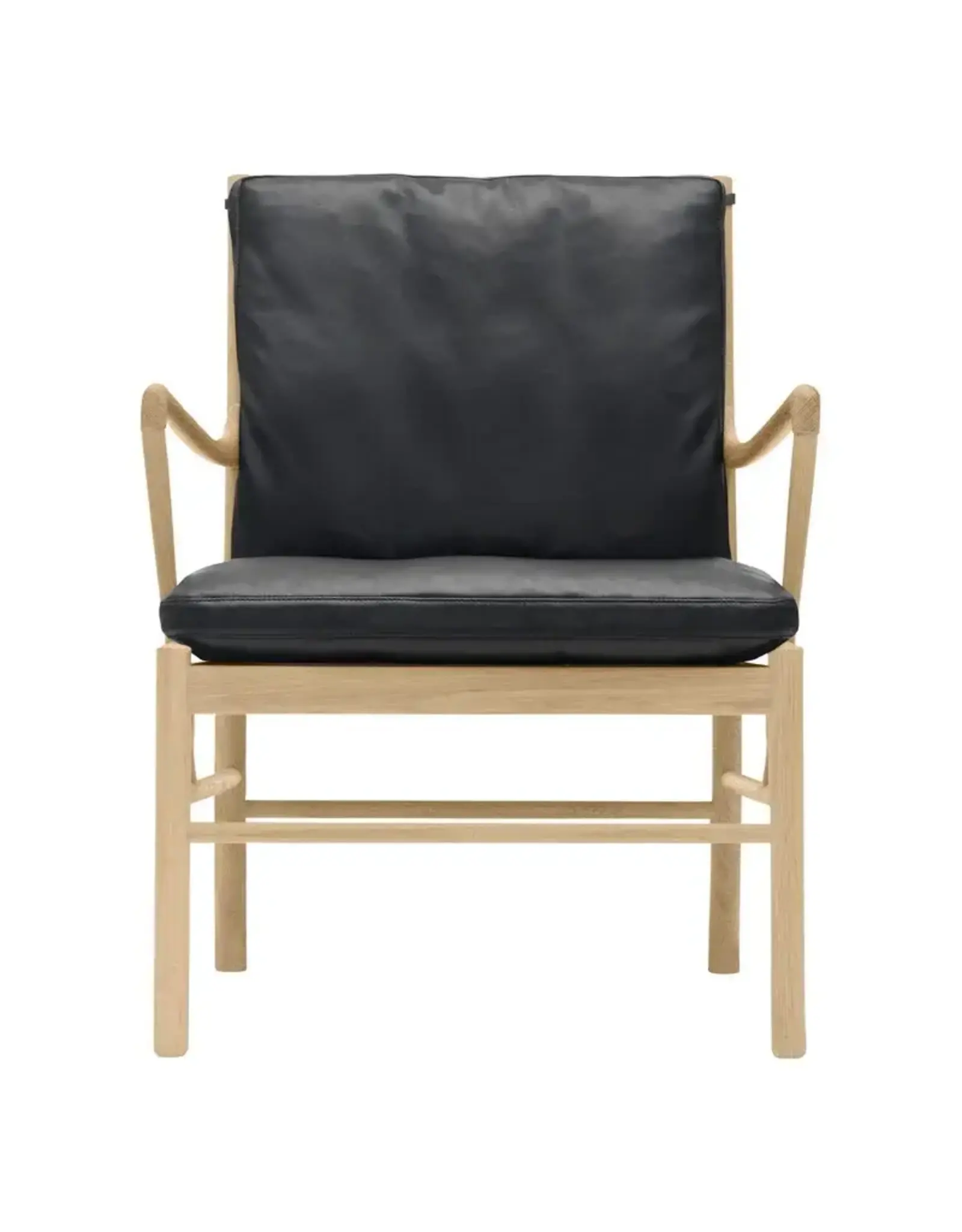 OW149 COLONIAL CHAIR IN BLACK LOKE LEATHER