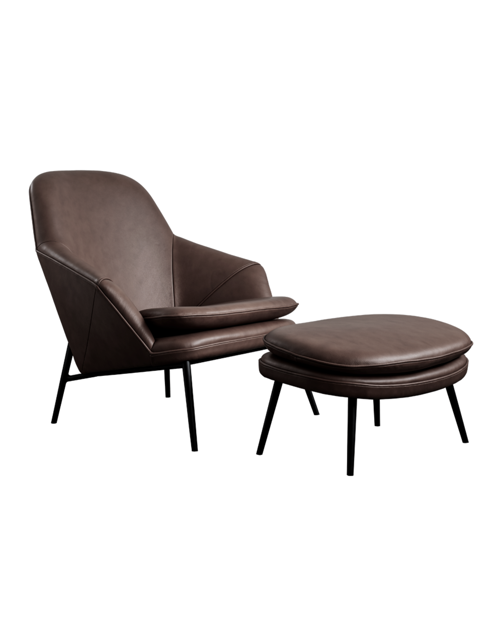 HUG LOUNGE CHAIR IN DARK BROWN PATROL LEATHER