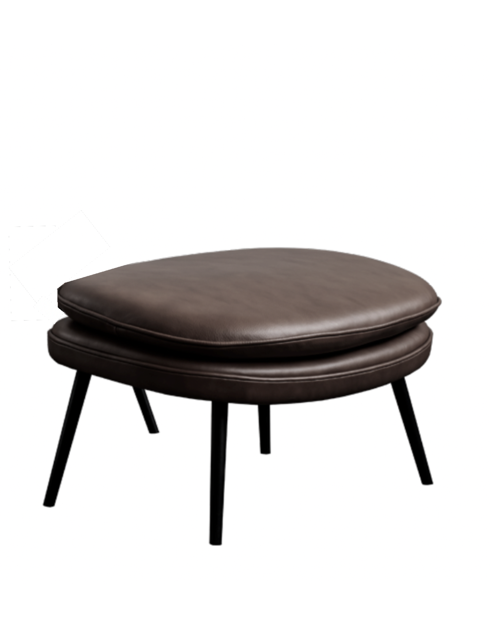 HUG OTTOMAN, UPHOLSTERED IN PATROL LEATHER