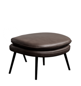 HUG OTTOMAN, UPHOLSTERED IN PATROL LEATHER