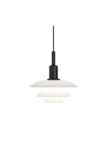 PH 3/3 PENDANT LAMP IN BLACK GLASS SHADES