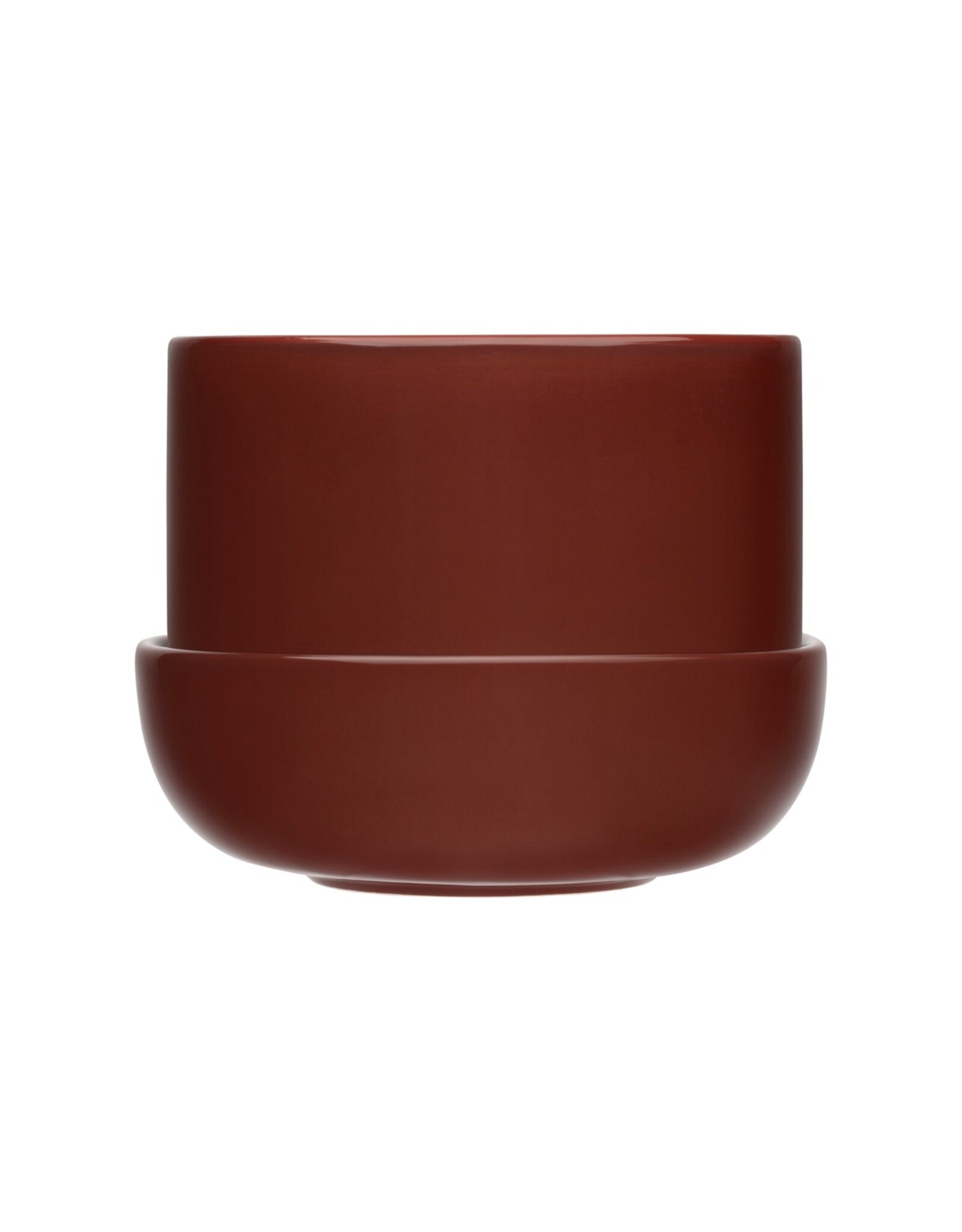 NAPPULA PLANT POT WITH SAUCER - BROWN