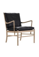 OW149 COLONIAL CHAIR IN BLACK LOKE LEATHER