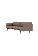 OUTLINE 3 SEATER SOFA IN GREY LEATHER