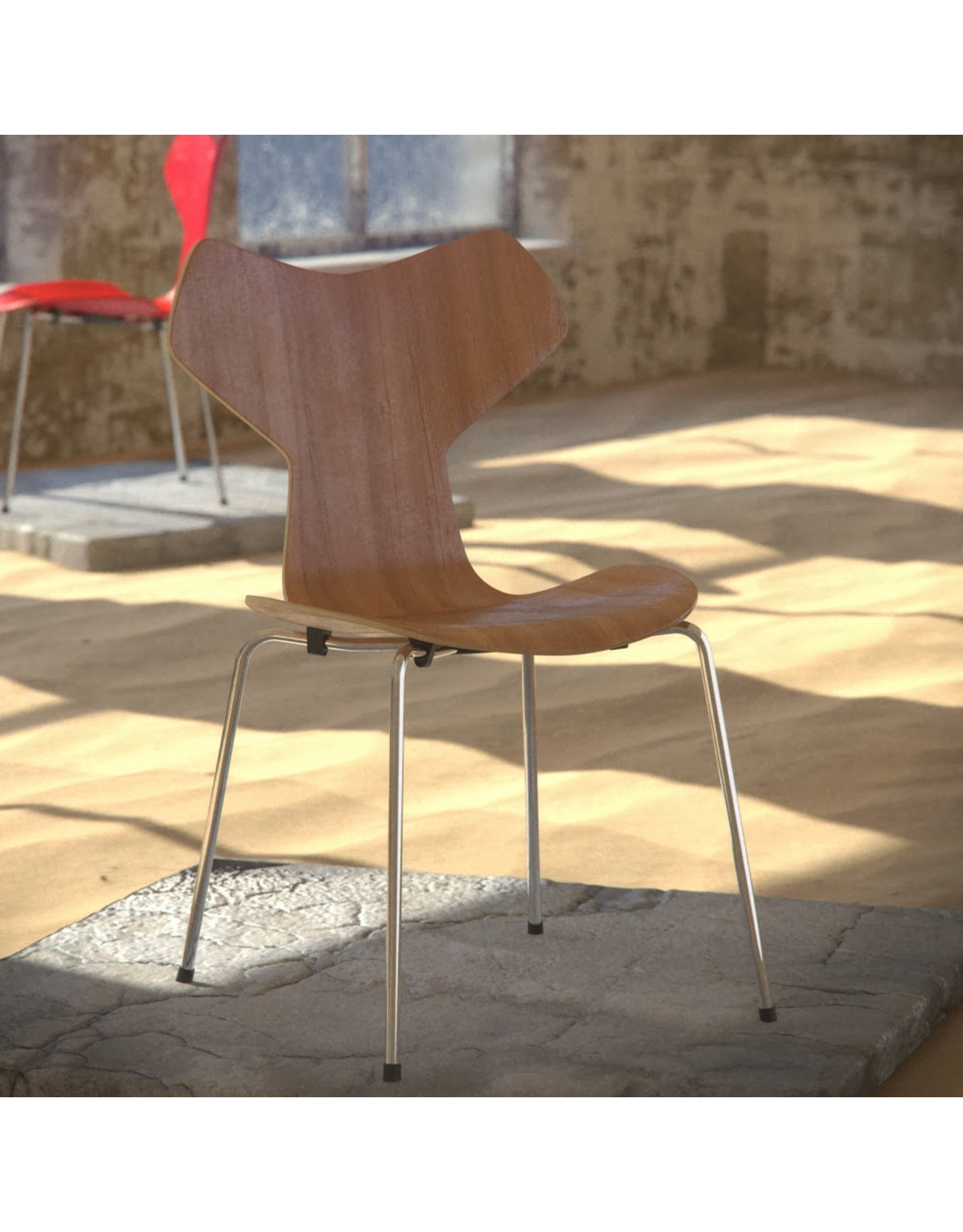GRAND PRIX 3130 STACKABLE CHAIR IN WALNUT
