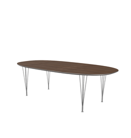 B614 SUPER-ELLIPTICAL TABLE IN WALNUT