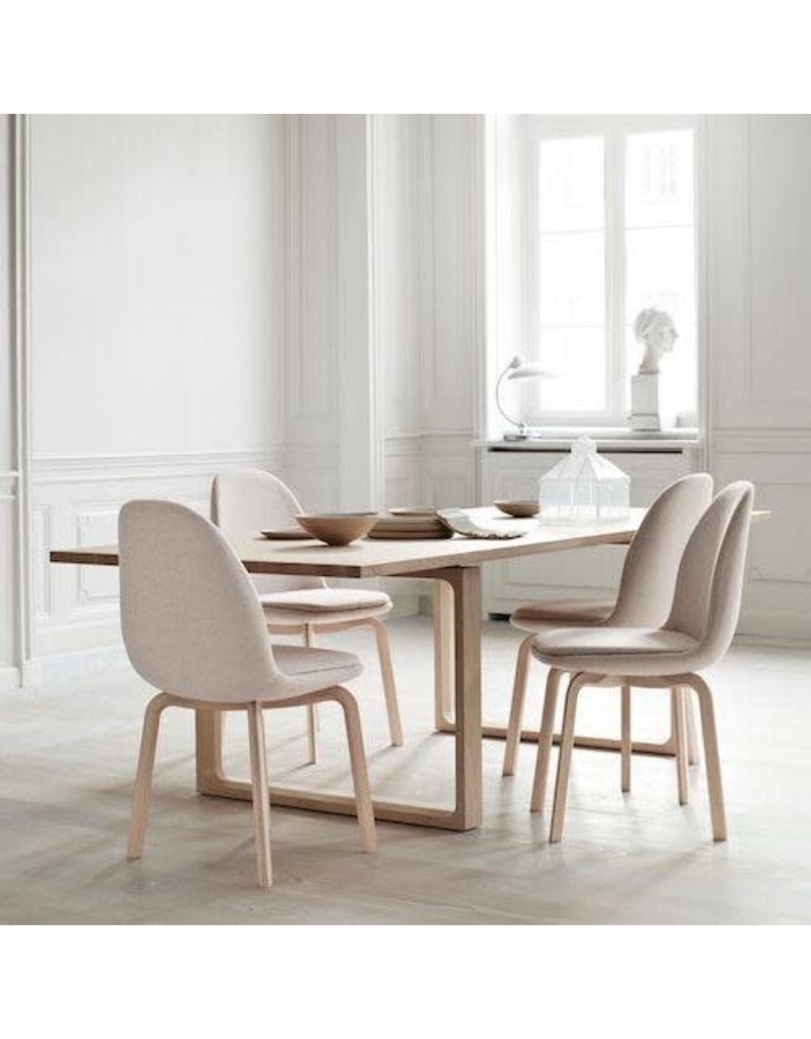 (BARGAIN CORNER) JH20 SAMMEN DINING CHAIR IN BEIGE FABRIC
