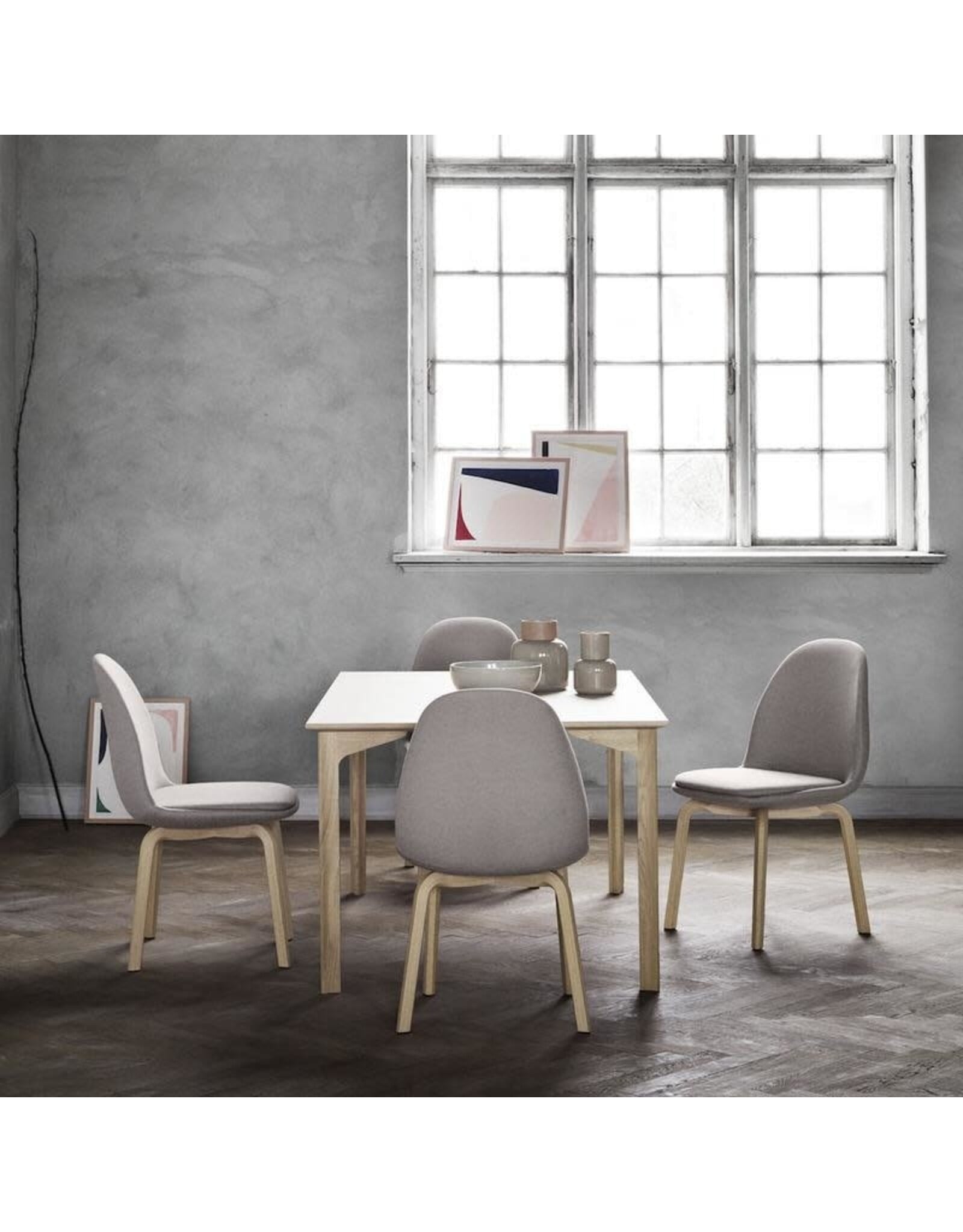 (BARGAIN CORNER) JH20 SAMMEN DINING CHAIR IN BEIGE FABRIC
