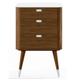 AK 2410 CHEST OF DRAWERS  IN WALNUT WITH CORIAN TOP