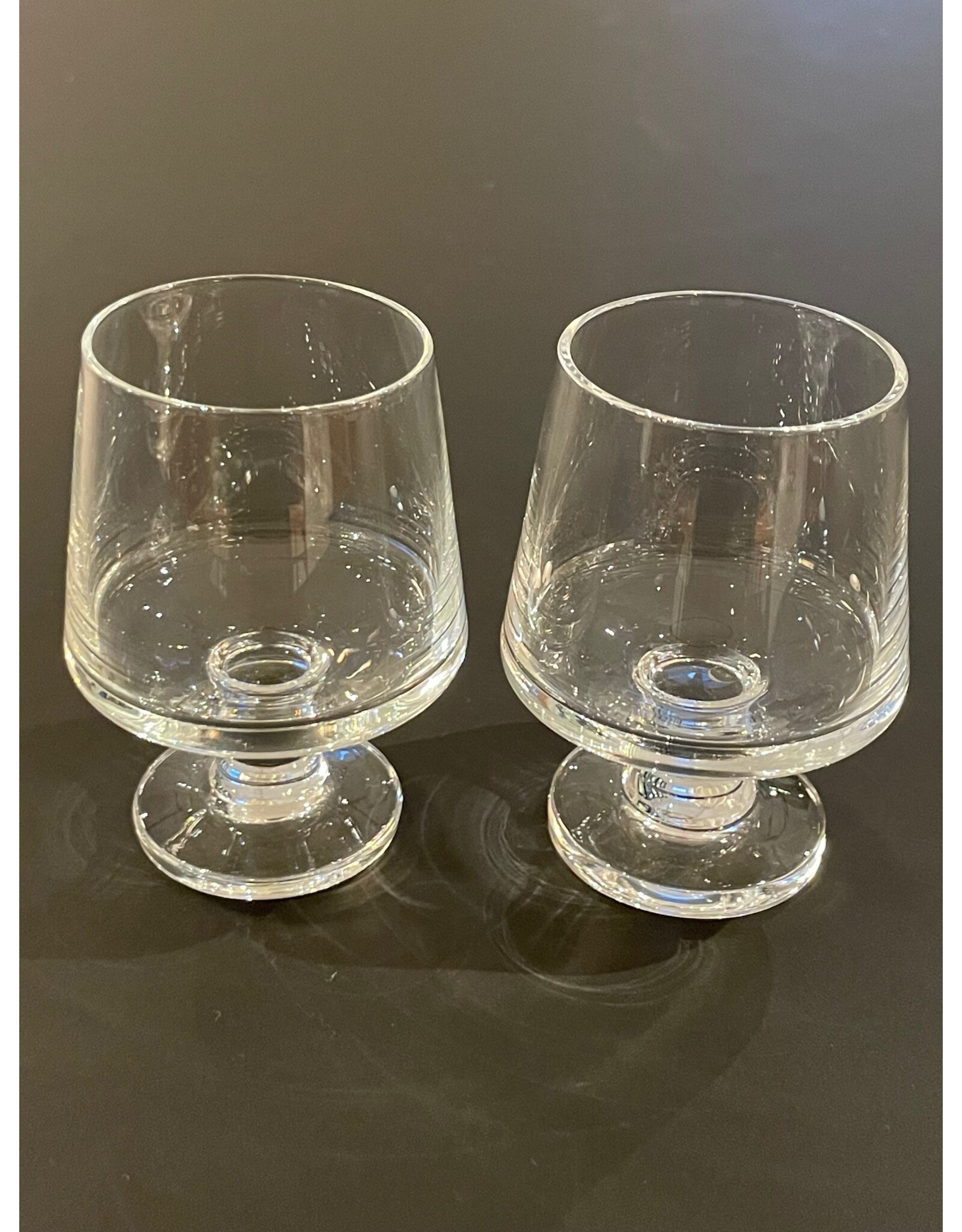 PAIR OF 1950's STACKABLE STUB TAPERED LIQUER STEM GLASSES