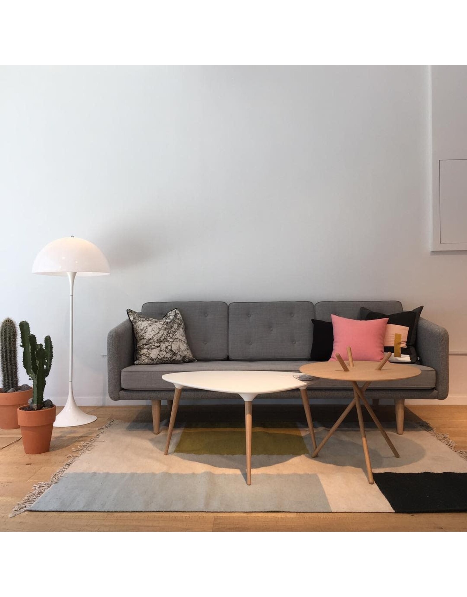 (SHOWROOM ITEM) 1230 ICICLE TRIANGULAR COFFEE TABLE