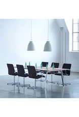 CARAVAGGIO STEEL PENDANT LIGHT IN WHITE HIGH GLOSS LACQUER