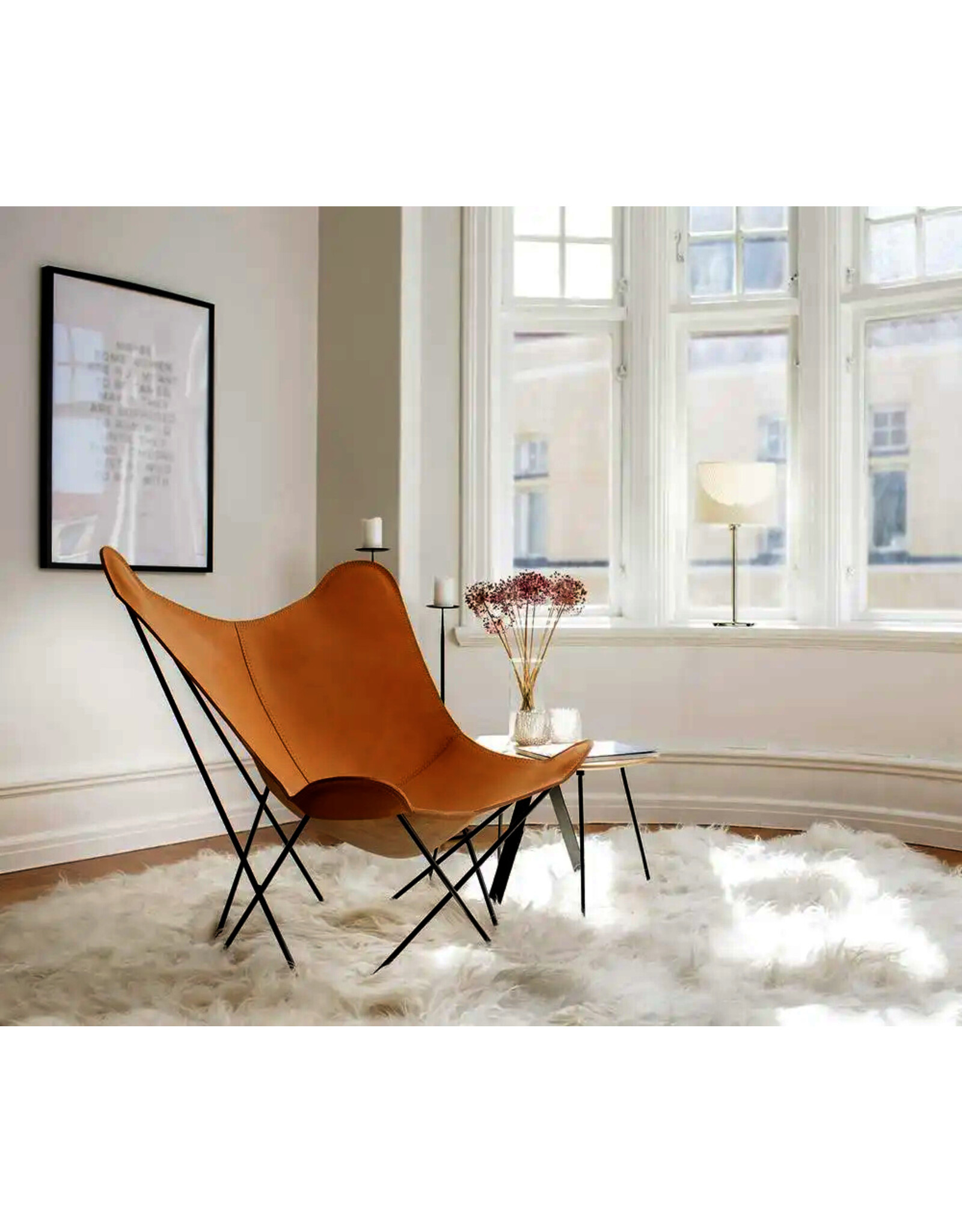 (SHOWROOM ITEM) THE LEATHER BUTTERFLY CHAIR