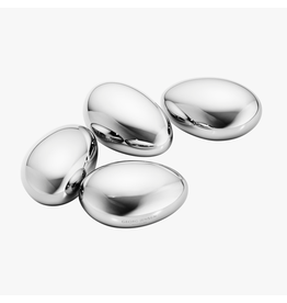 SET OF 4 SKY MIRRORED STAINLESS STEEL ICE CUBES