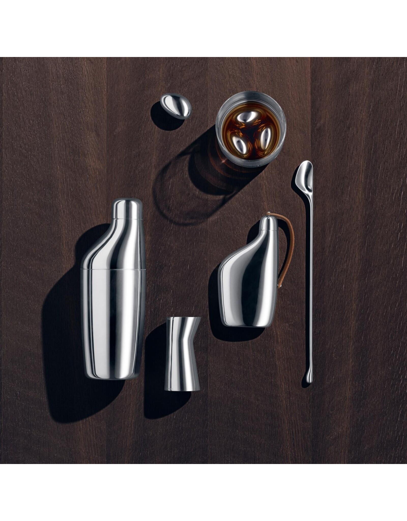 SET OF 4 SKY MIRRORED STAINLESS STEEL ICE CUBES