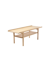 NO.25 SIDE TABLE IN WHITE OIL OAK WITH FRENCH CANE