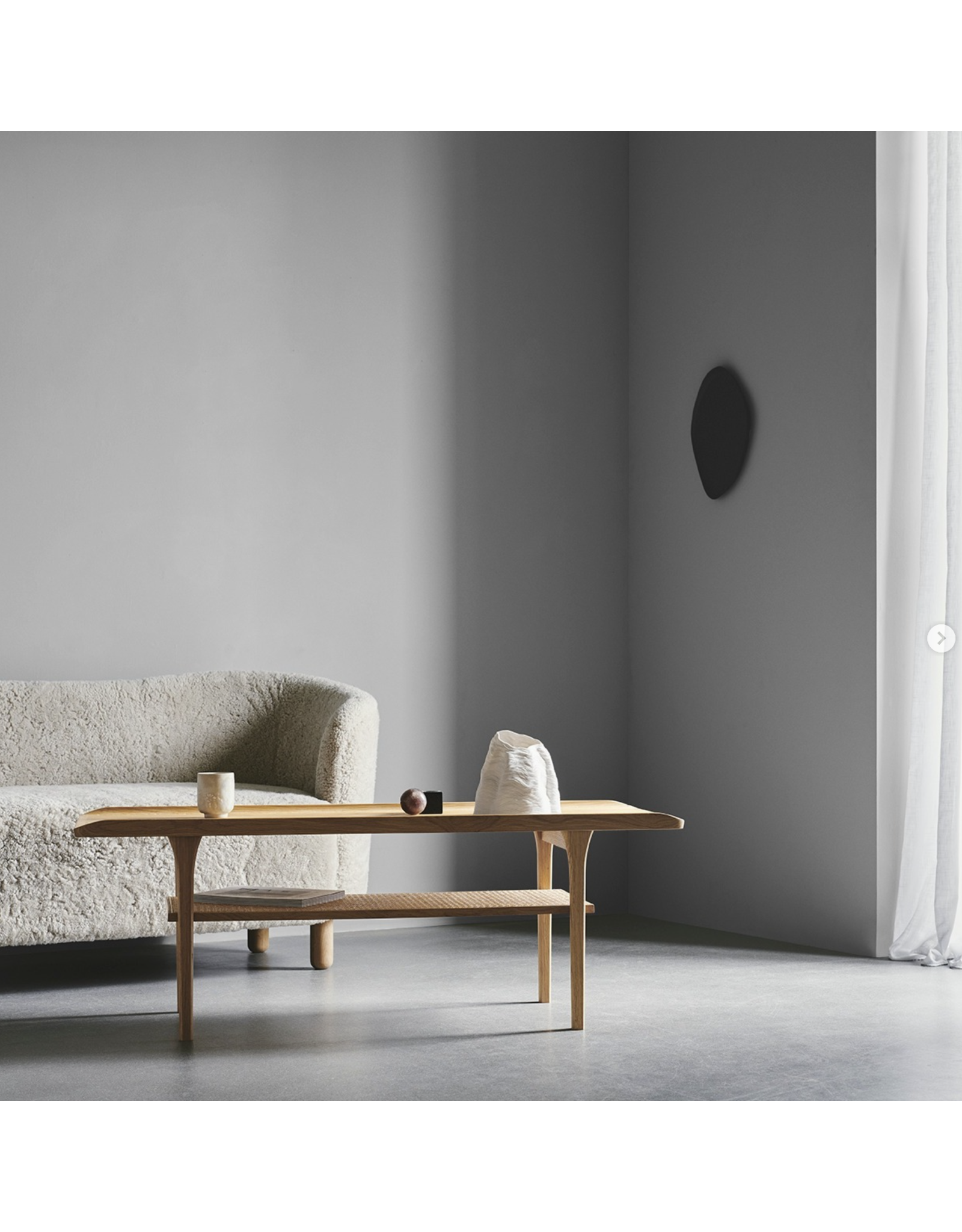 NO.25 SIDE TABLE IN WHITE OIL OAK WITH FRENCH CANE