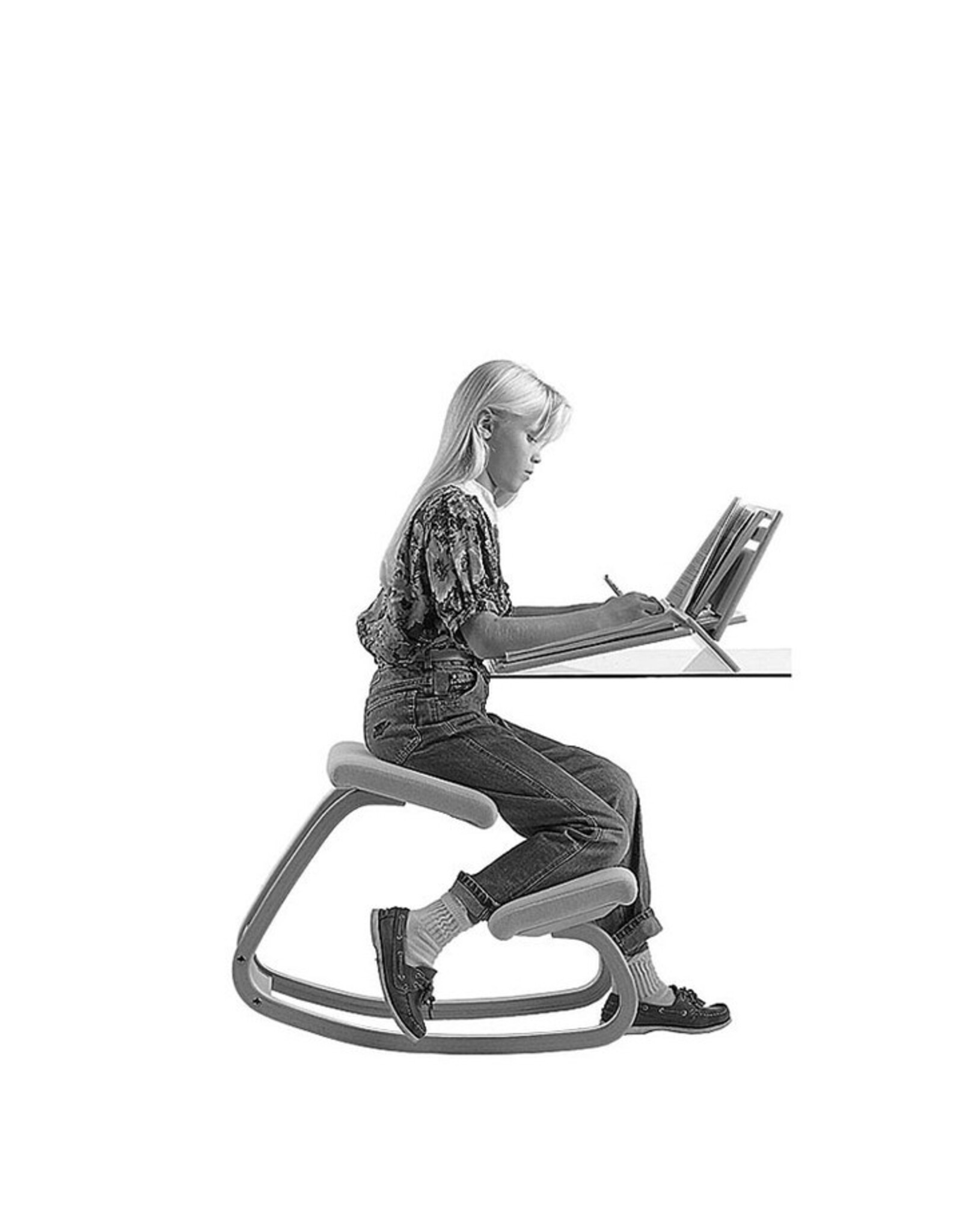 VARIABLE BALANS KNEELING CHAIR IN GREY FABRIC