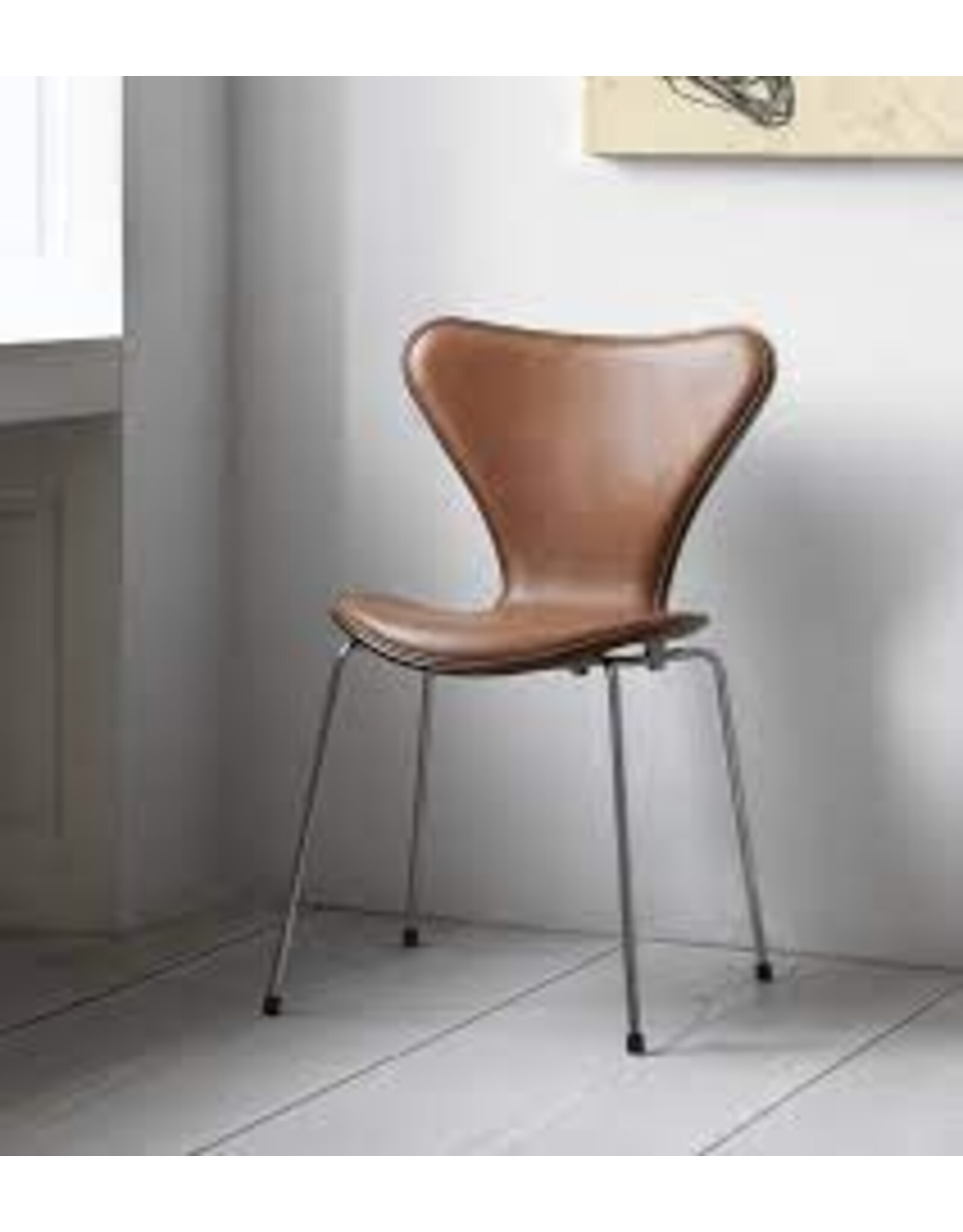 3107 SERIES 7 CHAIR, FRONT UPHOLSTERED IN WILD WALNUT LEATHER