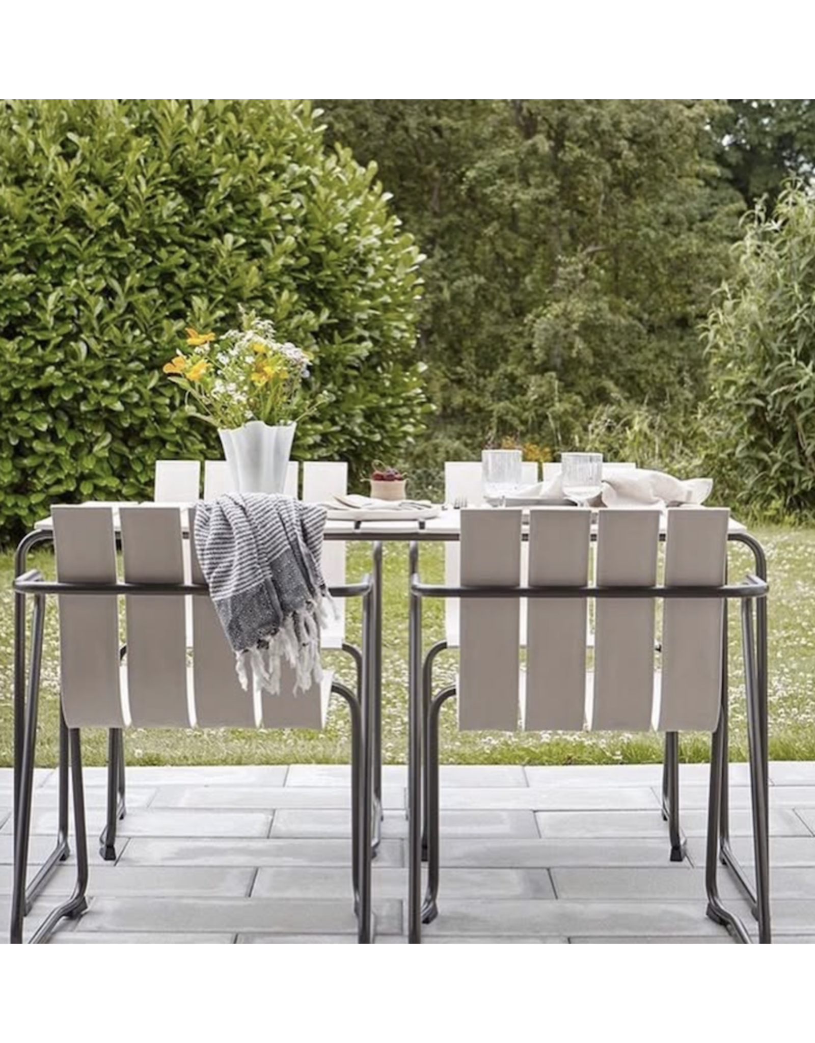 OCEAN SAND COLOUR OUTDOOR DINING SUITE FOR 4 PERSONS