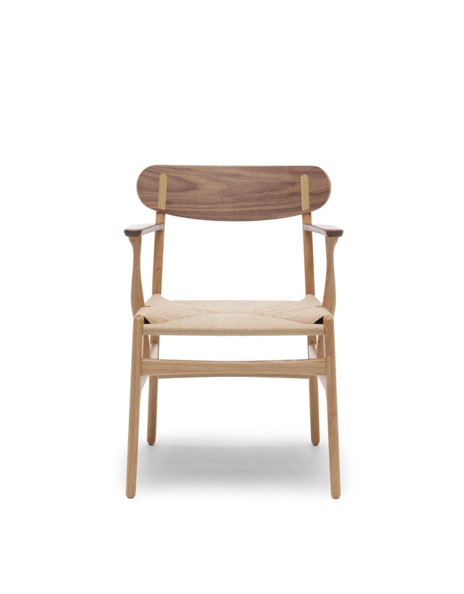 CH26 CHAIR IN OAK, ARMREST AND BACK IN WALNUT