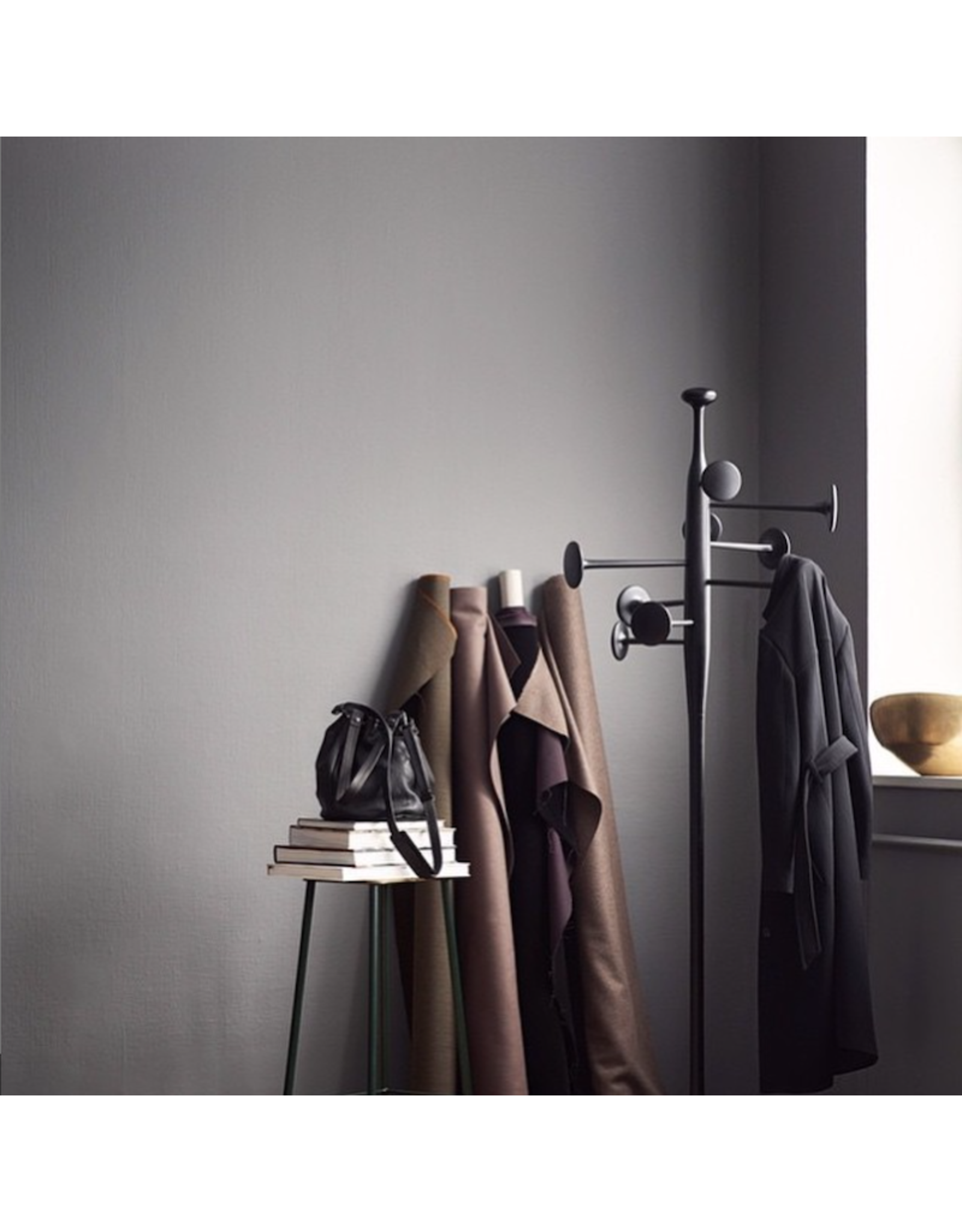 (SHOWROOM ITEM) TRUMPET COATSTAND IN BLACK POWDERCOATED