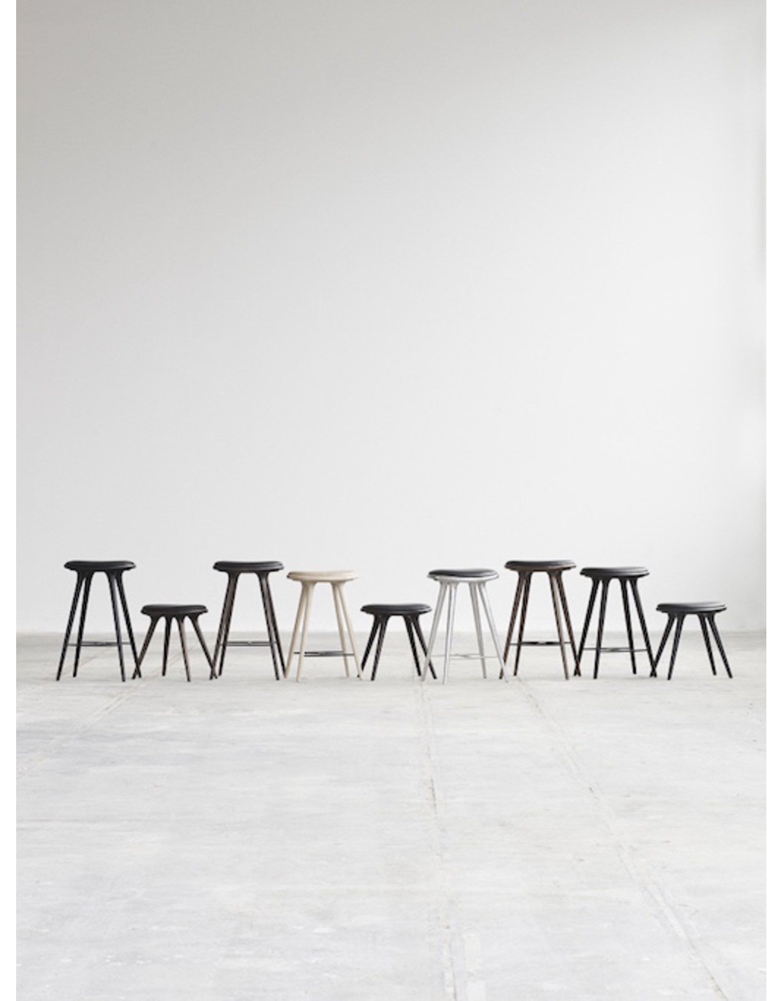 ETHICAL HIGH STOOL, DARK STAINED HARDWOOD