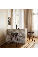 ETHICAL HIGH STOOL, DARK STAINED HARDWOOD