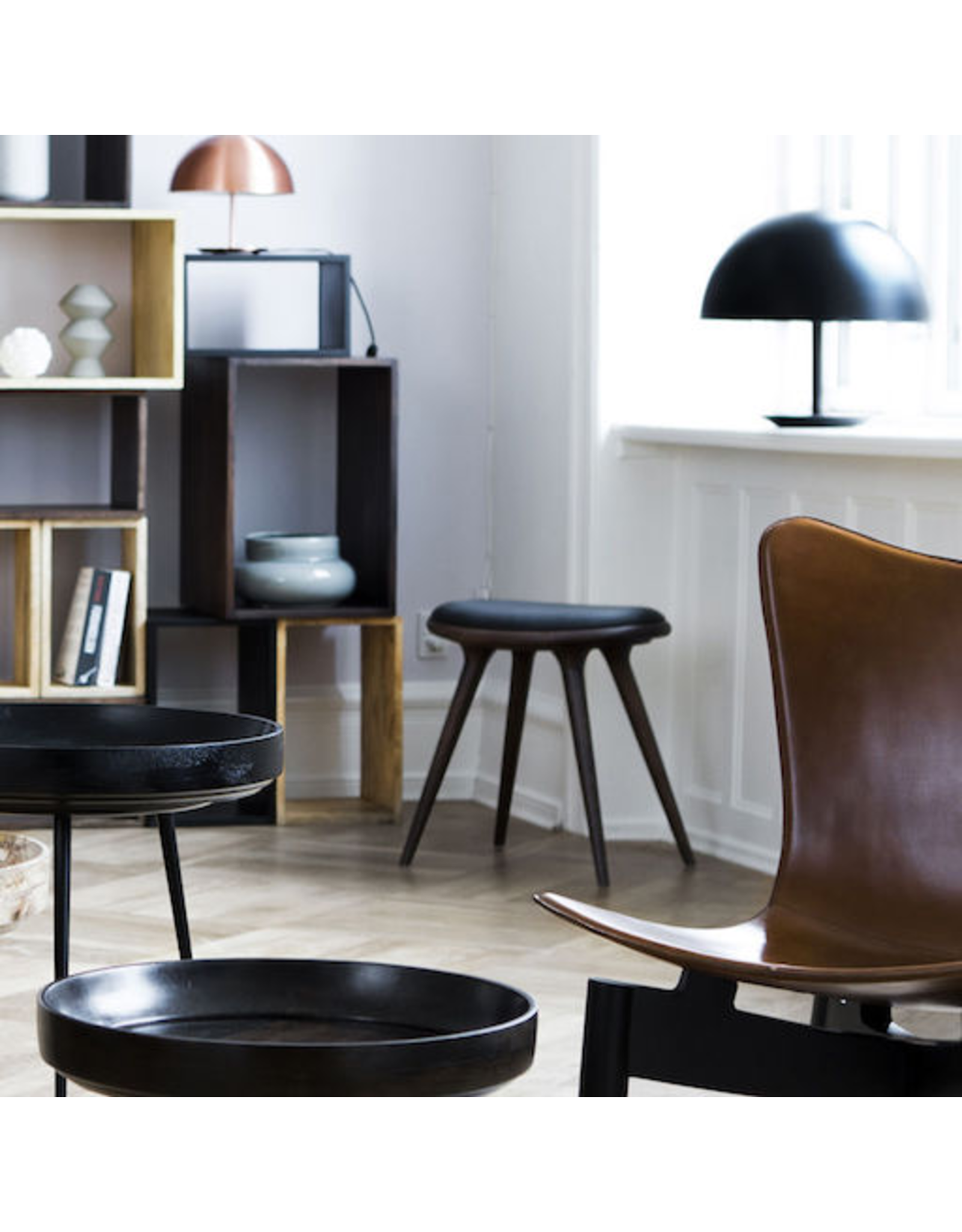 ETHICAL LOW STOOL IN DARK STAINED BEECHWOOD