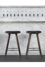 (BARGAIN CORNER) ETHICAL HIGH STOOL-DARK HARDWOOD