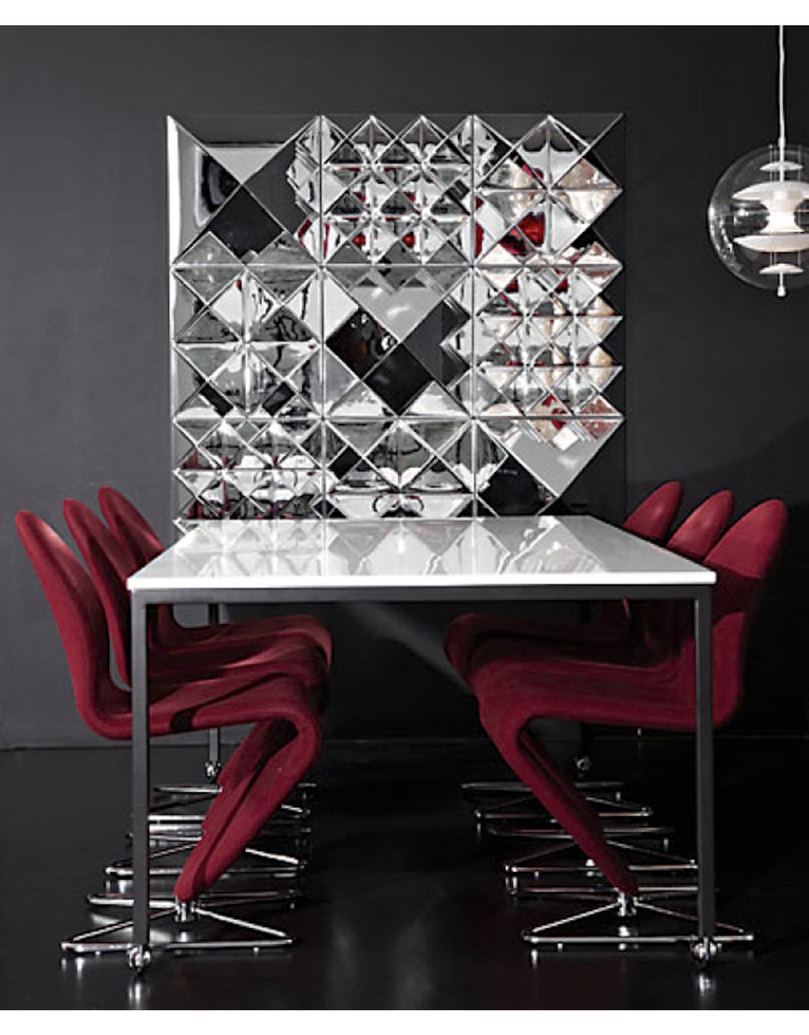 MIRROR SCULPTURE W/9 PYRAMIDS