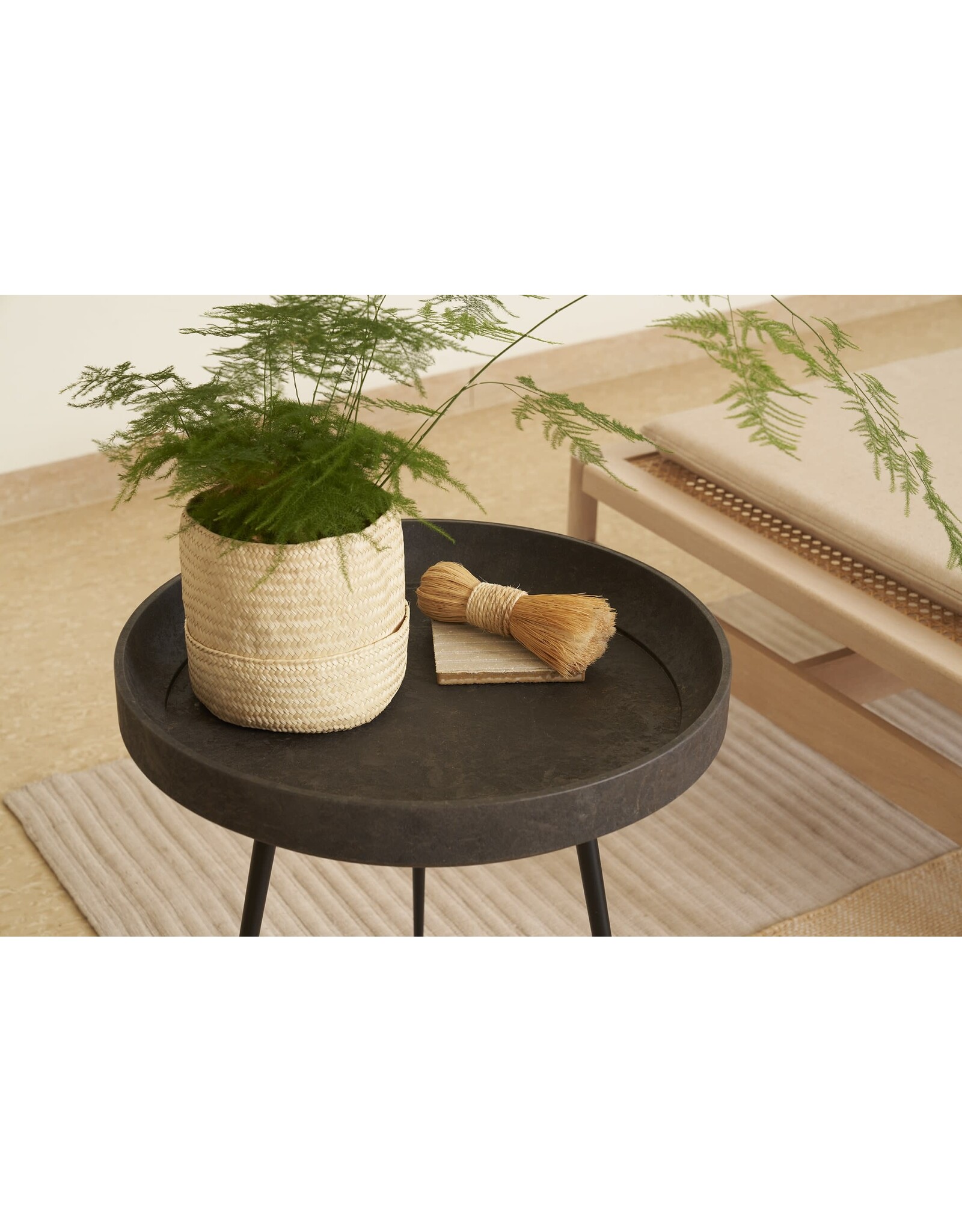 BOWL TABLE IN COFFEE WASTE BLACK