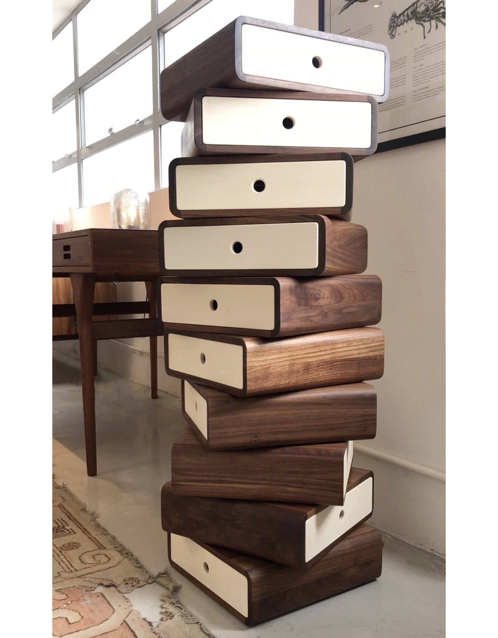 AK1020 胡桃木創意旋轉儲物格