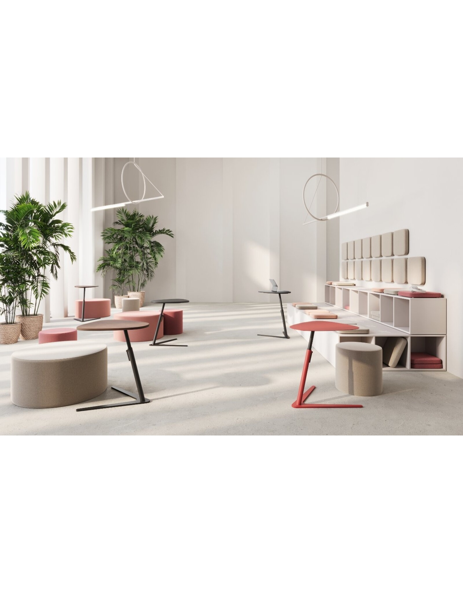 NOWYSTYL SEMU HEIGHT ADJUSTMENT TABLE WITH METAL TABLE TOP