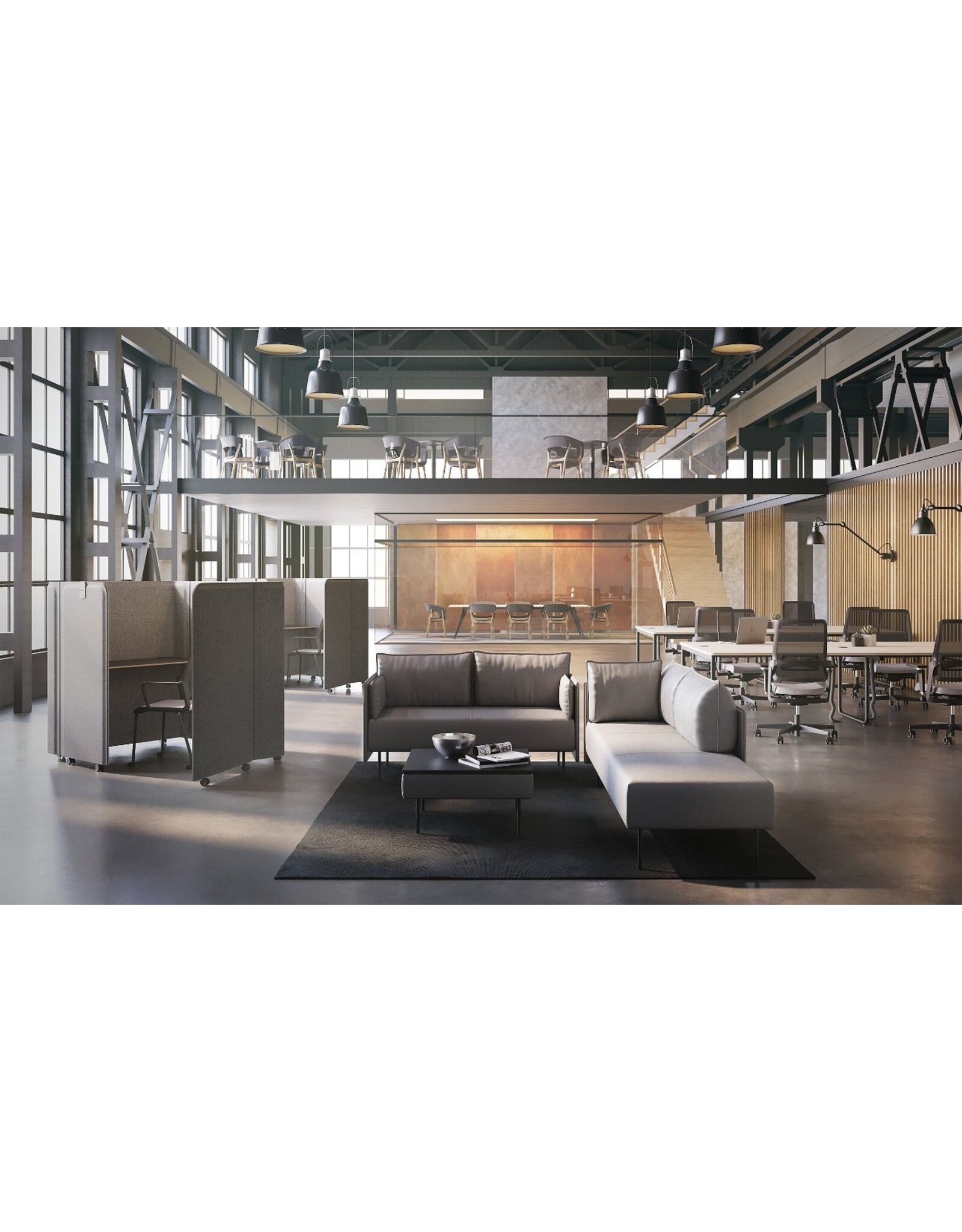 NOWYSTYL BRAINY FELT GREY WORKSTATION