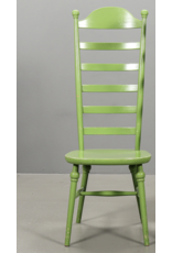 ONE OF THREE 1960's  HIGH LADDER BACK "MONA" CHAIR PAINTED IN APPLE GREEN