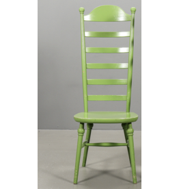 ONE OF THREE 1960's  HIGH LADDER BACK "MONA" CHAIR PAINTED IN APPLE GREEN