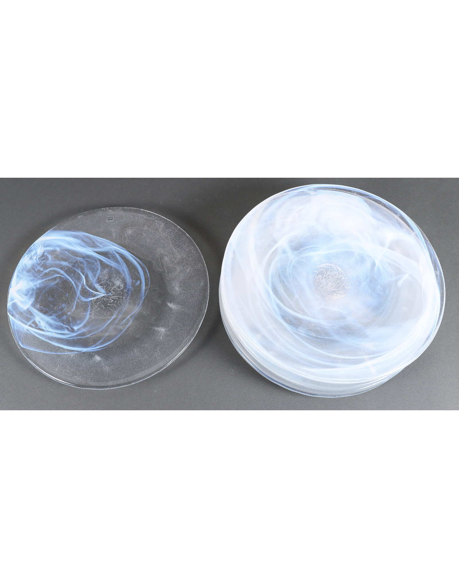 1970's SET OF 6 STUDIO GLASS PLATES