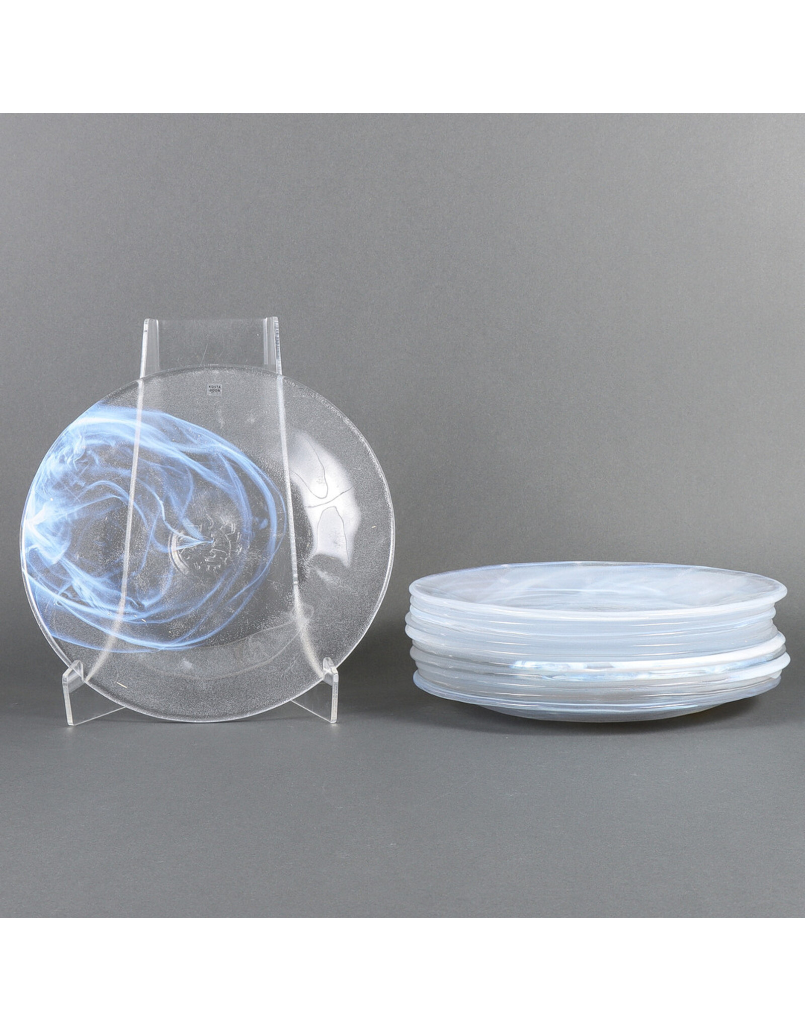 1970's SET OF 6 STUDIO GLASS PLATES