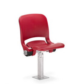 FORUM - ABACUS BRONZE SET OF 2 FOLDING STADIUM SEAT ON BEAM, WITH STEEL FLOOR FIXING,  SEAT AND BACK IN RED COLOUR RAL 3020  POLYPROPELENE
