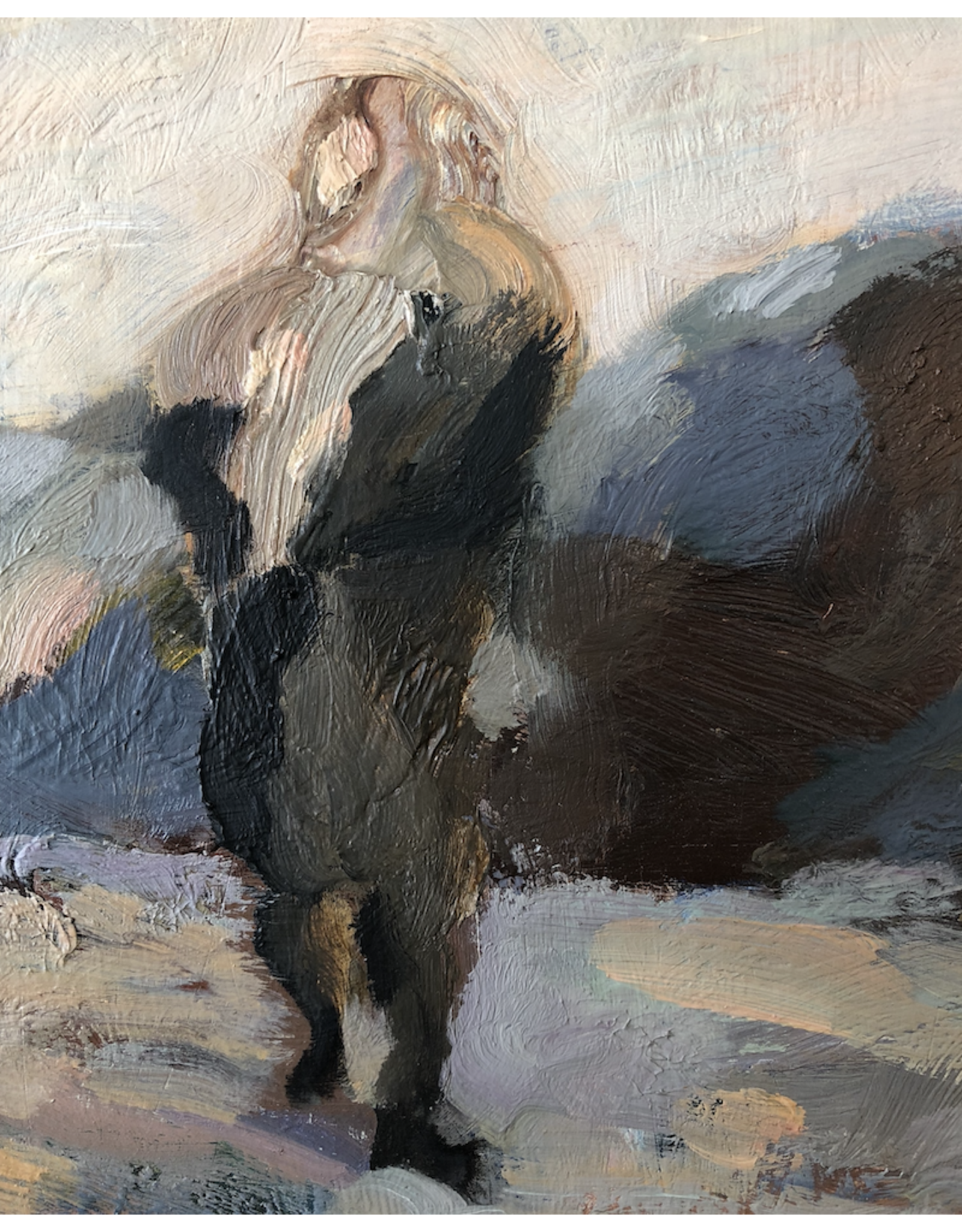 “ELIN IN FIELD” RARE OIL ON BOARD