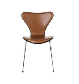 3107 SERIES 7 CHAIR, FRONT UPHOLSTERED IN WILD WALNUT LEATHER