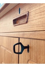1960'S TEAK SIDEBOARD WITH CARVED RELIEF DOORS