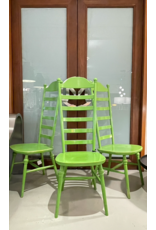 1960's HIGH LADDER BACK "MONA" CHAIRS, SET OF 3 PIECES