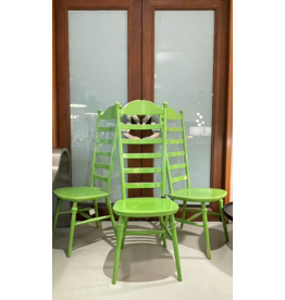 1960's HIGH LADDER BACK "MONA" CHAIRS, SET OF 3 PIECES
