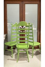 1960's HIGH LADDER BACK "MONA" CHAIRS, SET OF 3 PIECES