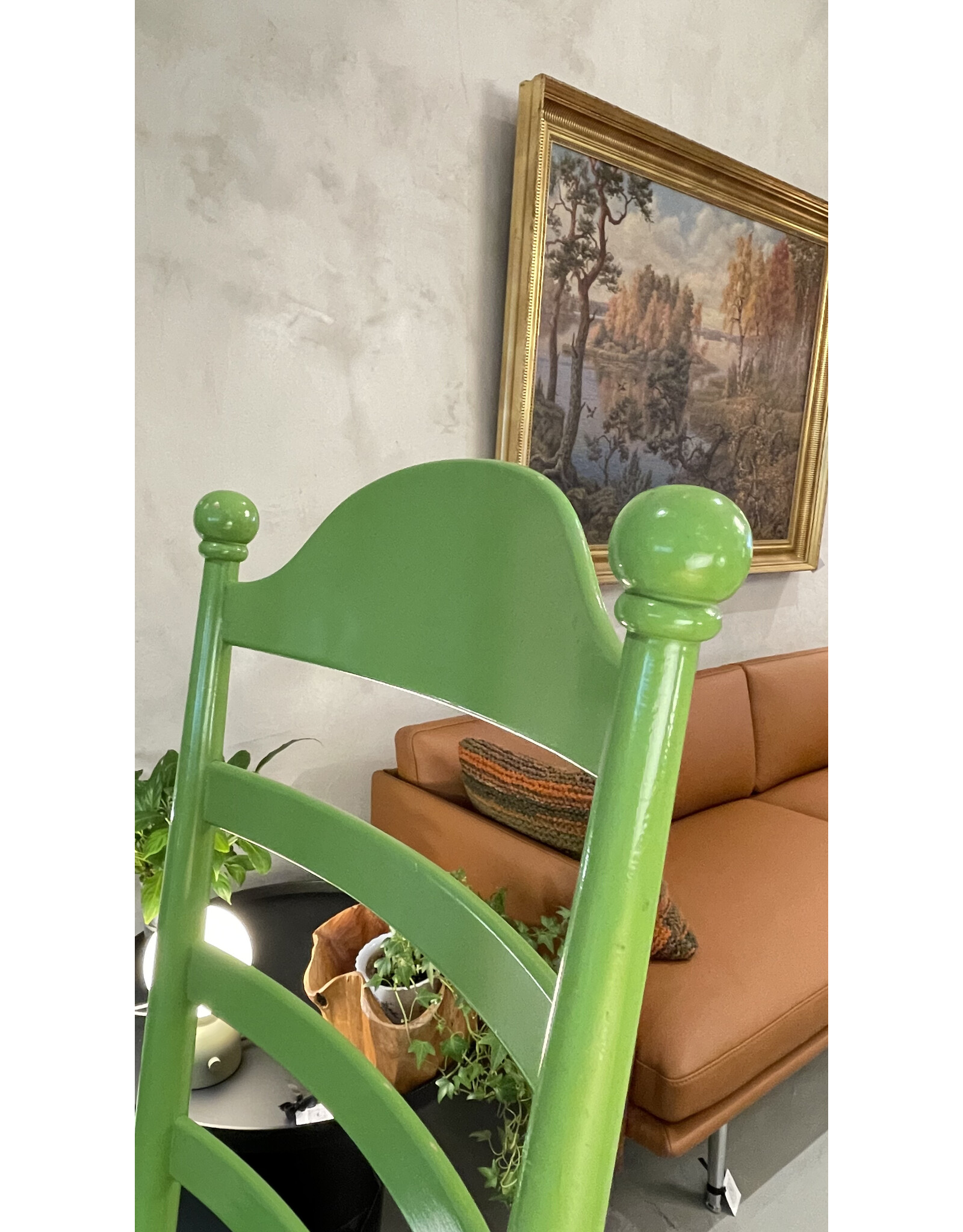 1960's HIGH LADDER BACK "MONA" CHAIRS, SET OF 3 PIECES