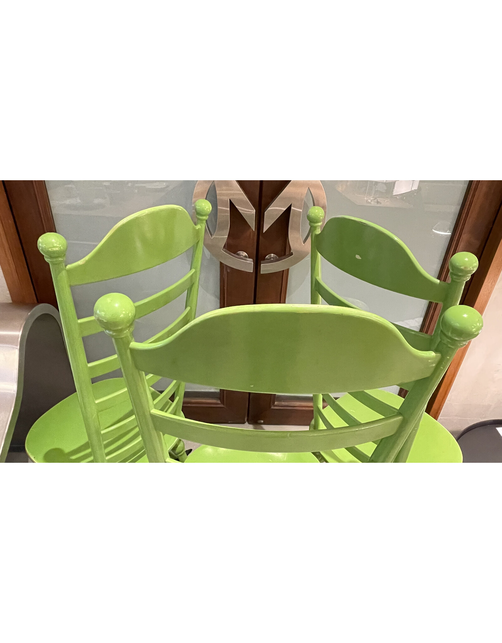 1960's HIGH LADDER BACK "MONA" CHAIRS, SET OF 3 PIECES