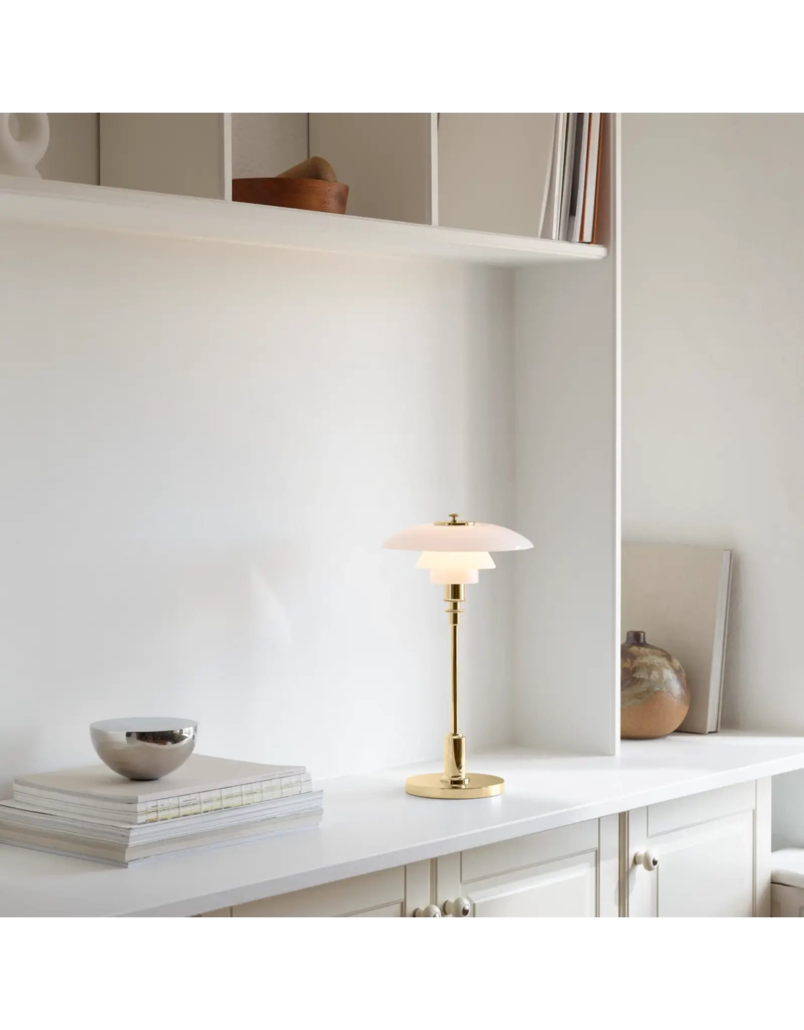 PH 2/1 PORTABLE LAMP, BASE IN BRASS  METALLISED