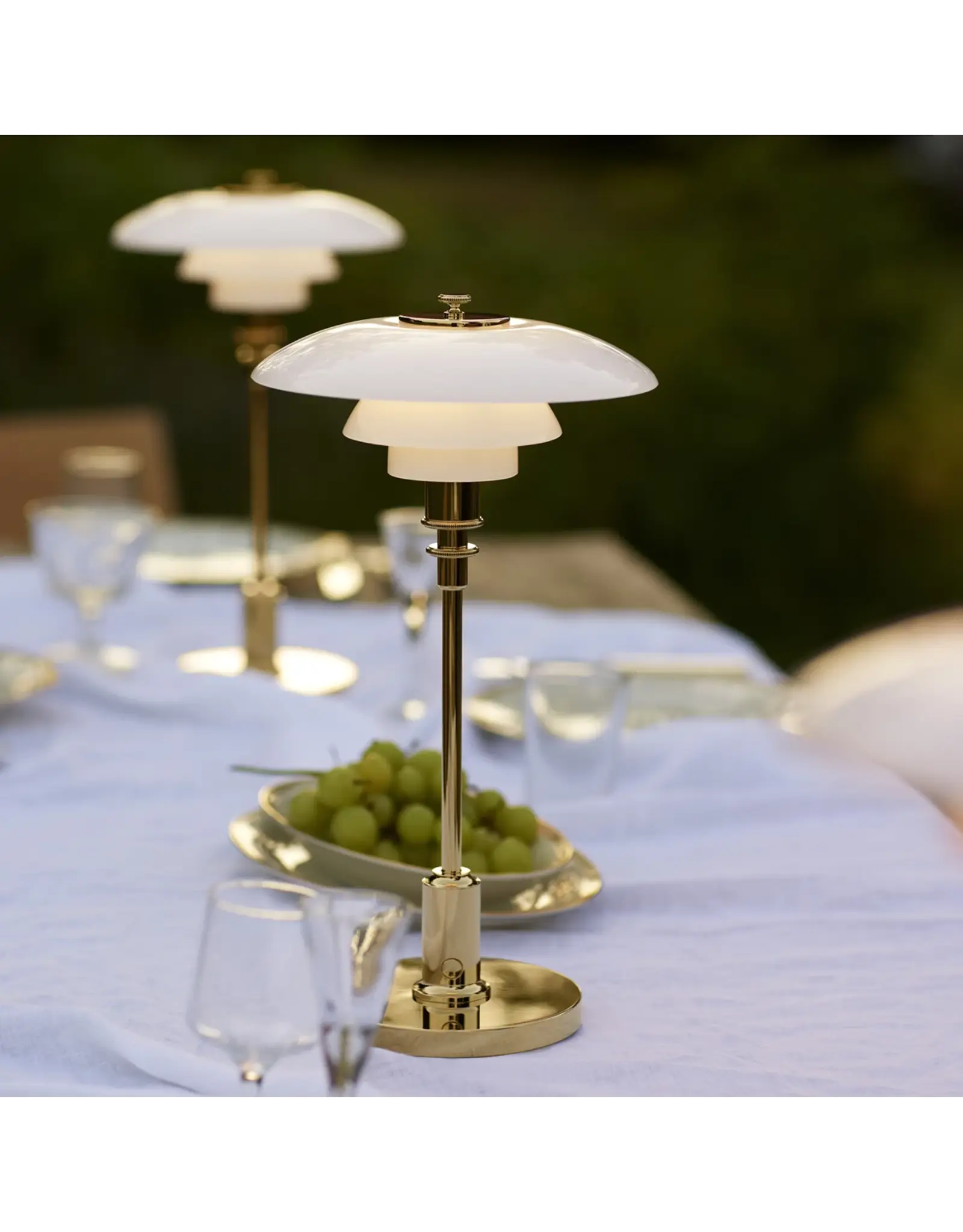 PH 2/1 PORTABLE LAMP, BASE IN BRASS  METALLISED